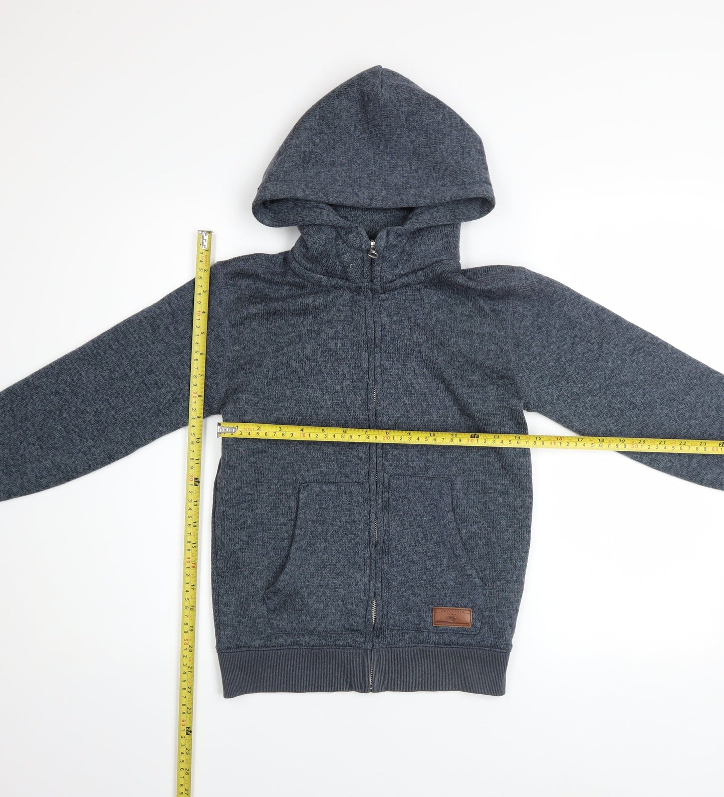 Quiksilver Boys Grey Full Zip Fleece Hoodie Size 12 Years