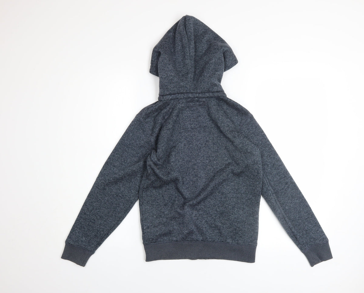 Quiksilver Boys Grey Full Zip Fleece Hoodie Size 12 Years