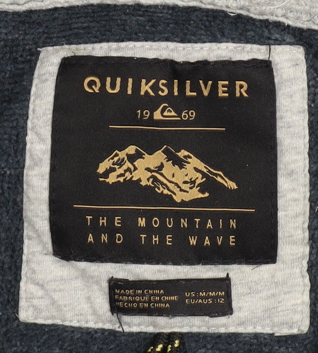 Quiksilver Boys Grey Full Zip Fleece Hoodie Size 12 Years