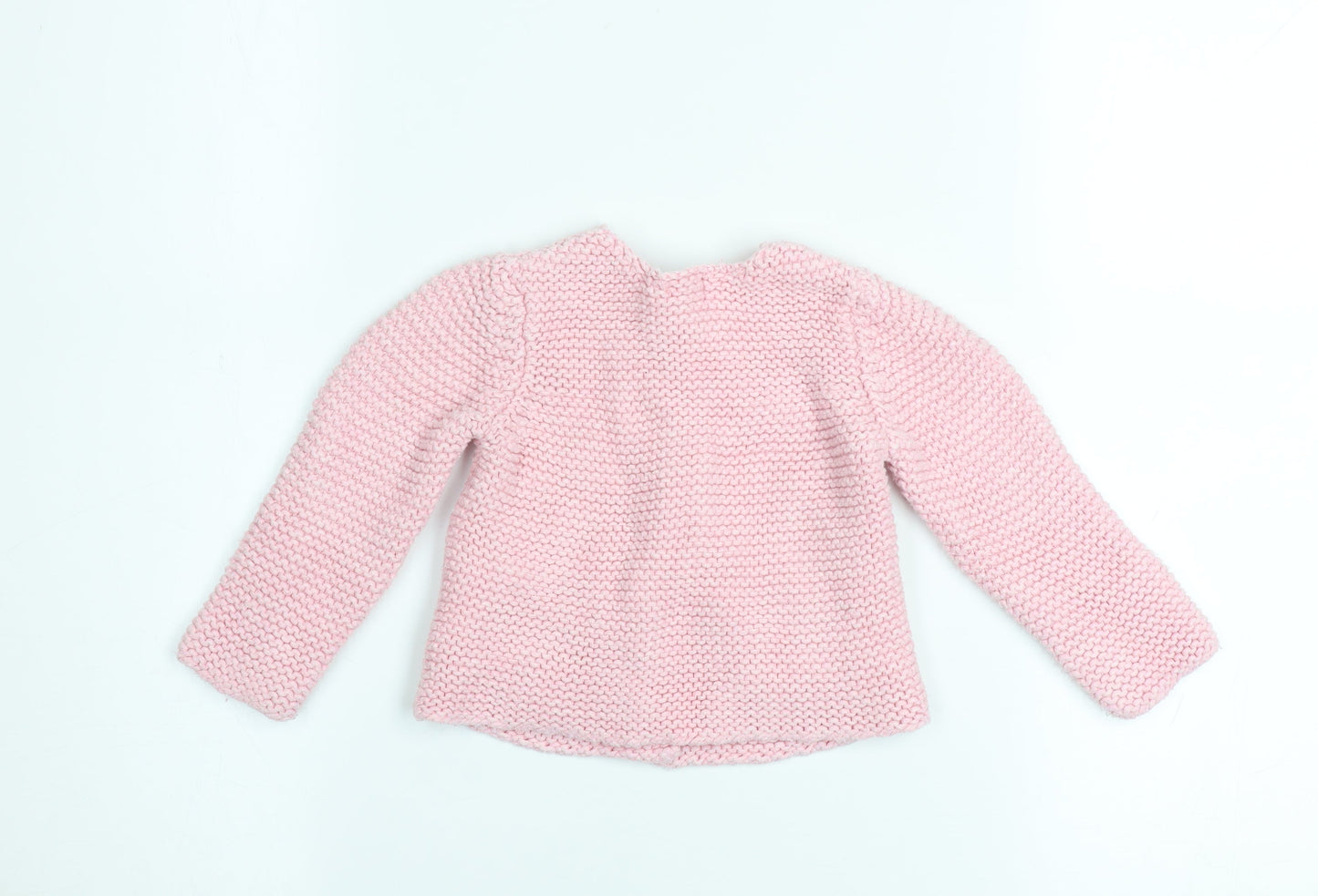 John Lewis Pink Knit Cotton Baby Cardigan 3-6 Months Unisex