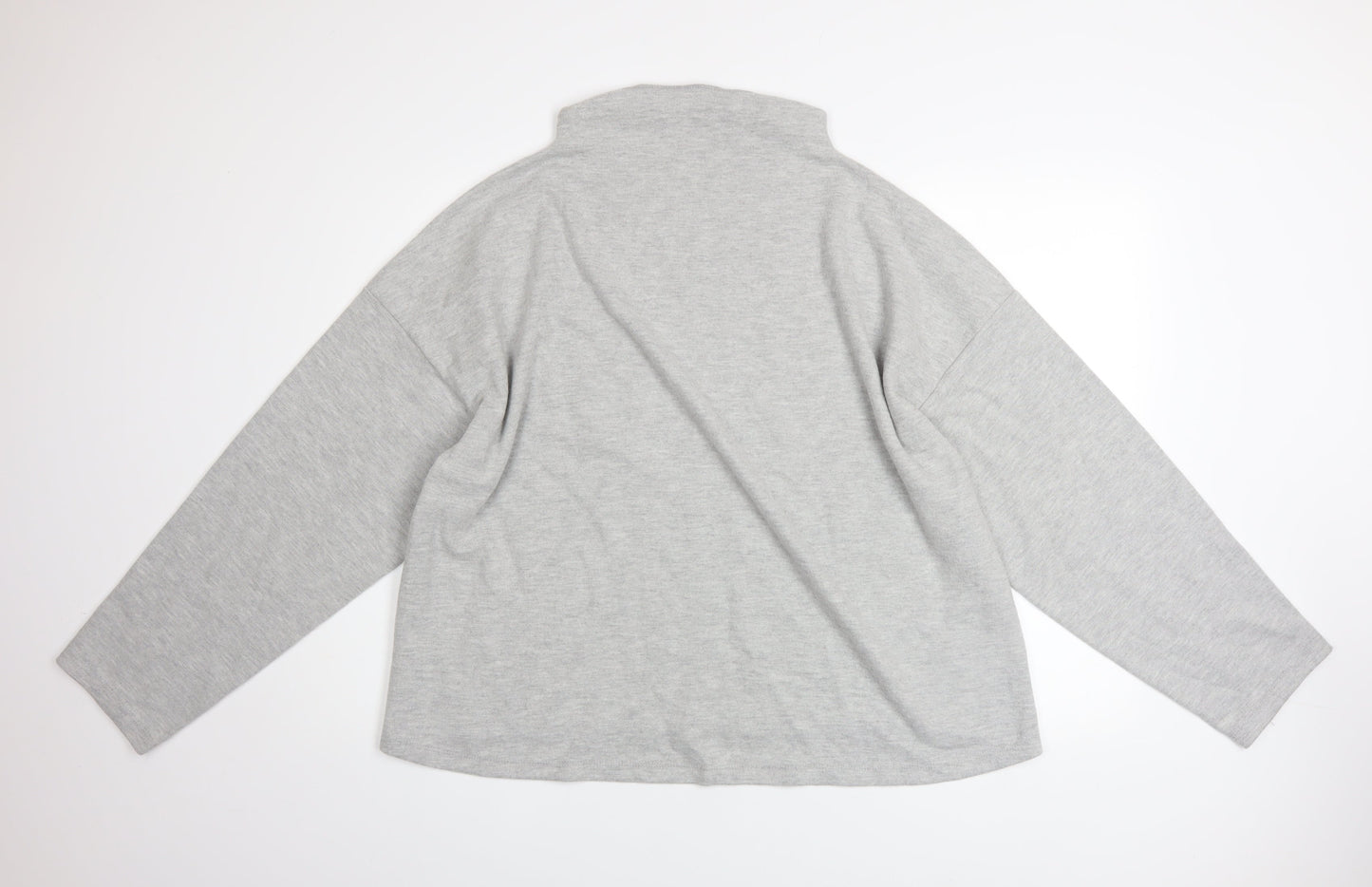 River Island Women’s Grey High Neck Long Sleeve Cotton Blend Jumper Size L