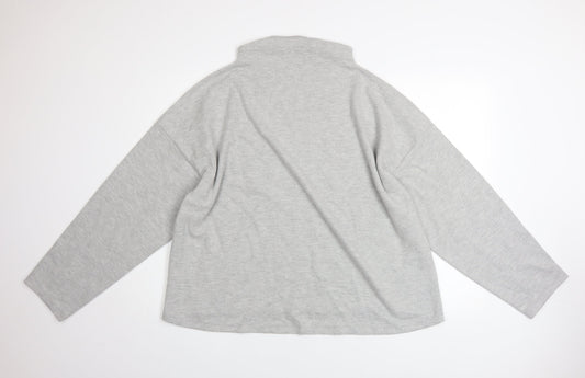 River Island Women’s Grey High Neck Long Sleeve Cotton Blend Jumper Size L