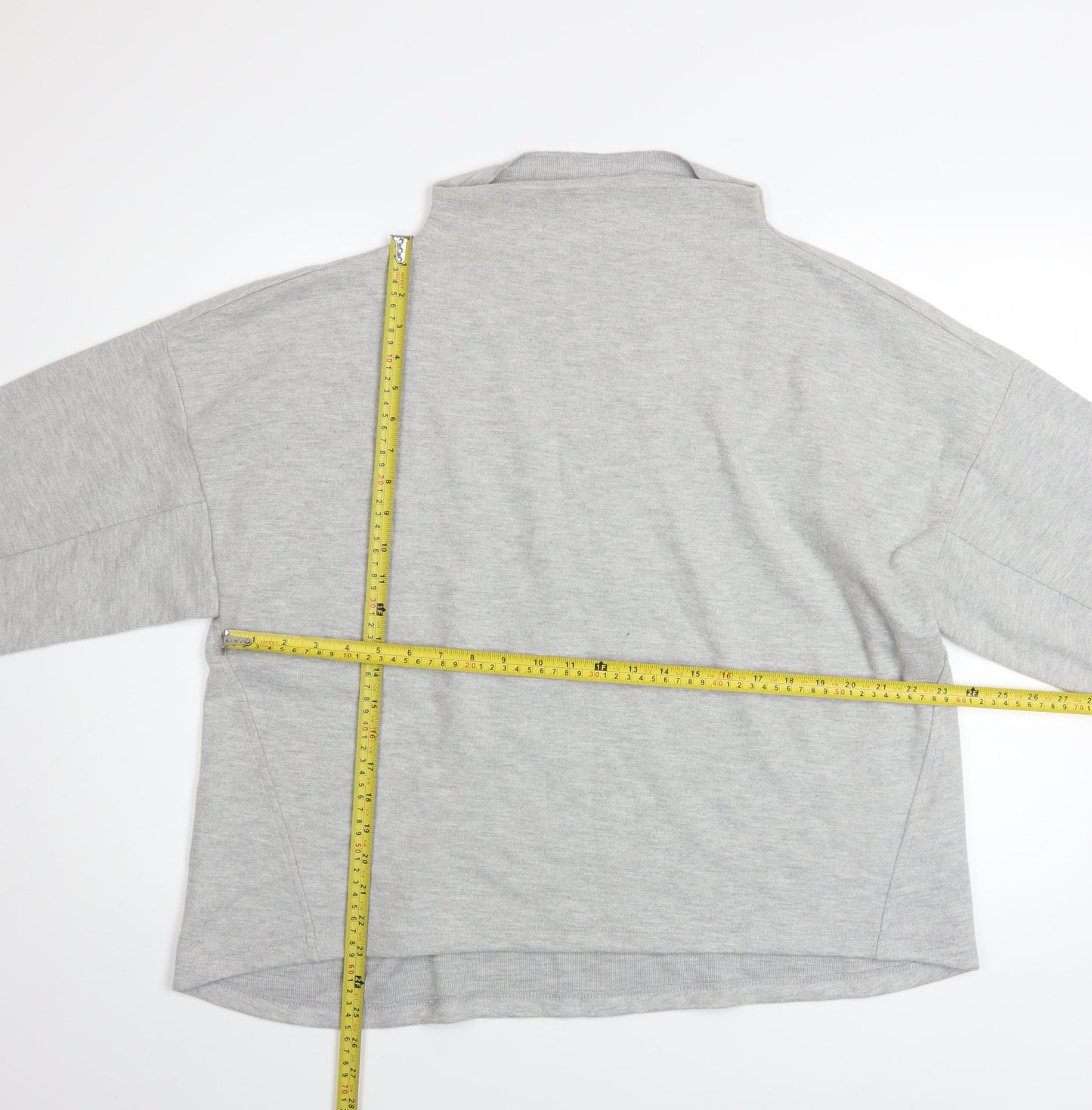 River Island Women’s Grey High Neck Long Sleeve Cotton Blend Jumper Size L
