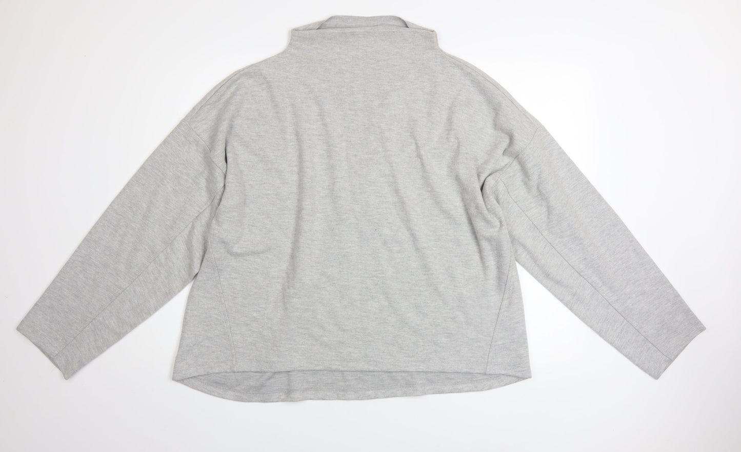 River Island Women’s Grey High Neck Long Sleeve Cotton Blend Jumper Size L