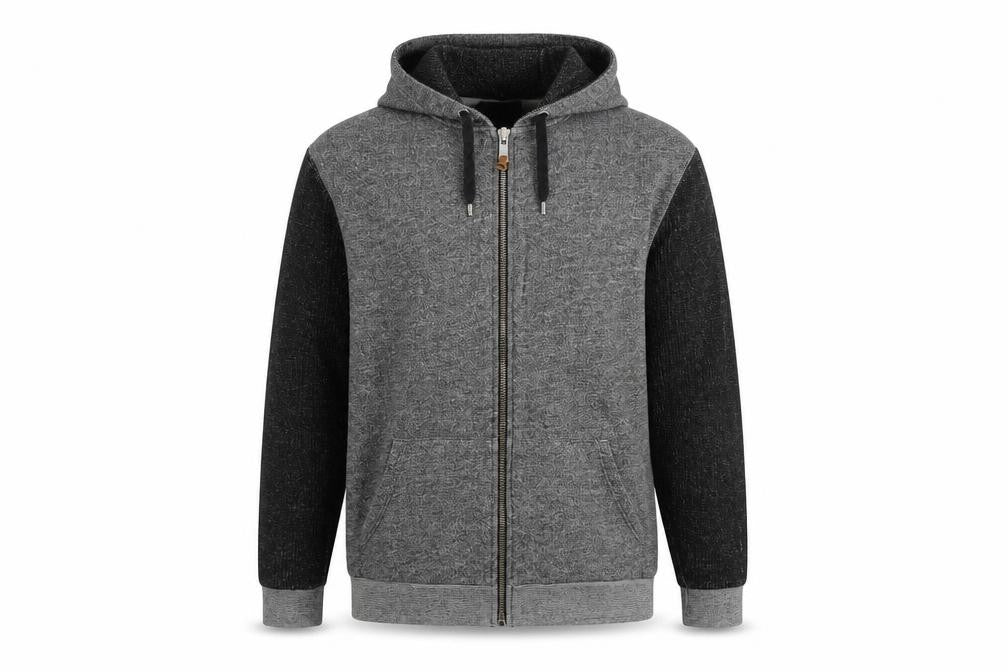 River Island Men’s Grey Full Zip Hoodie Size M Knit Casual