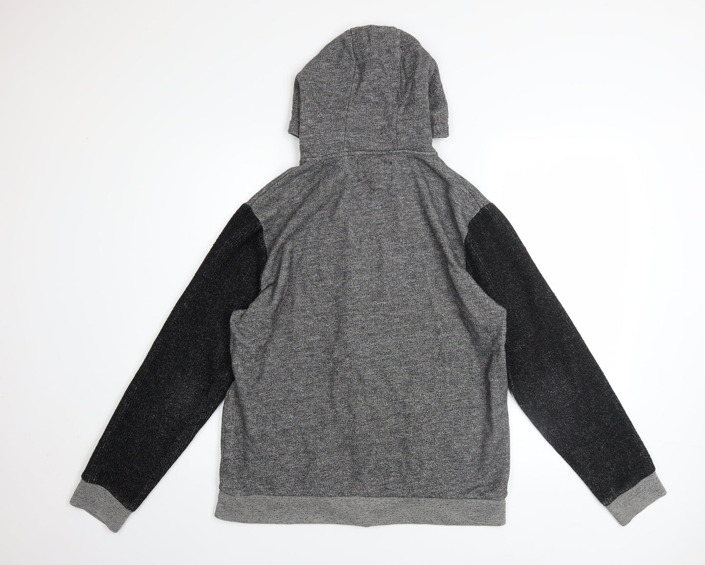 River Island Men’s Grey Full Zip Hoodie Size M Knit Casual