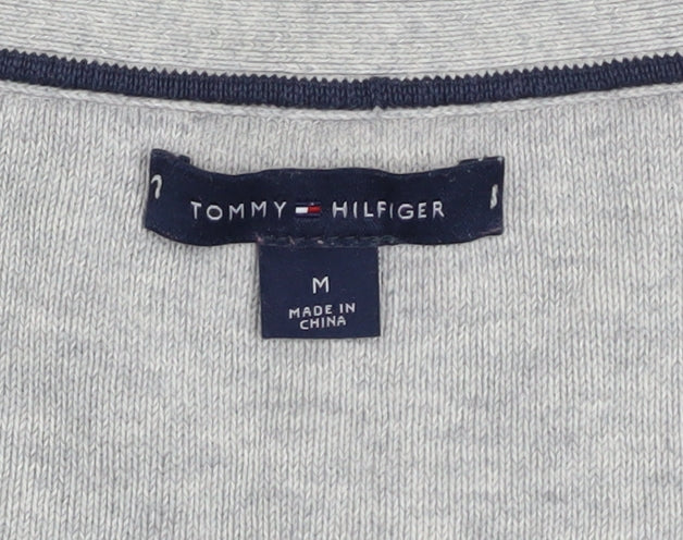 Tommy Hilfiger Men's Grey V-Neck Cotton Pullover Jumper M