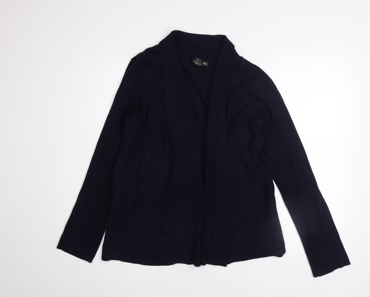 89th & Madison Women's Black XL Open Front Knit Cardigan