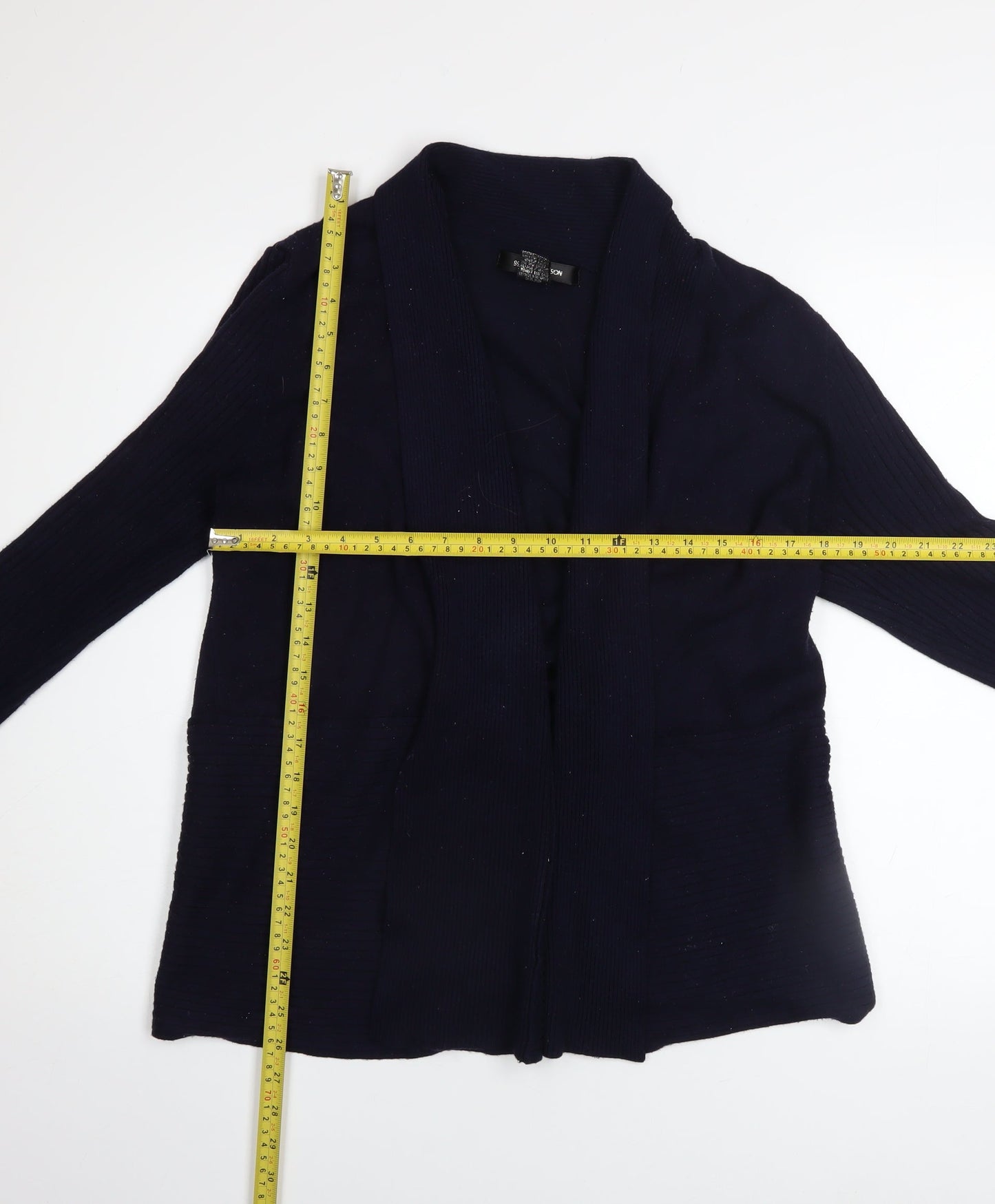89th & Madison Women's Black XL Open Front Knit Cardigan