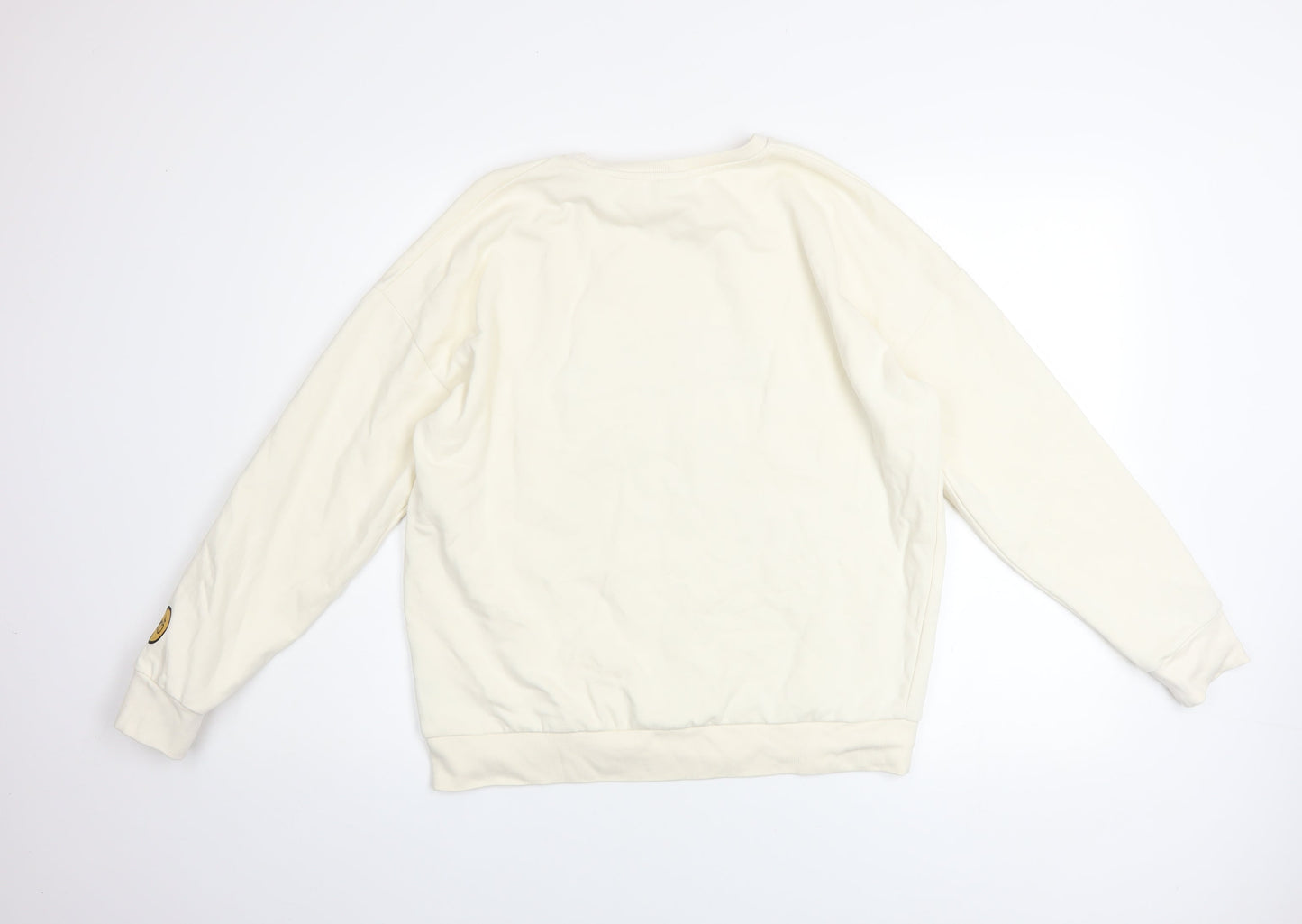 Disney 100 Women Cream Sweatshirt S Mickey Minnie Graphic Pullover