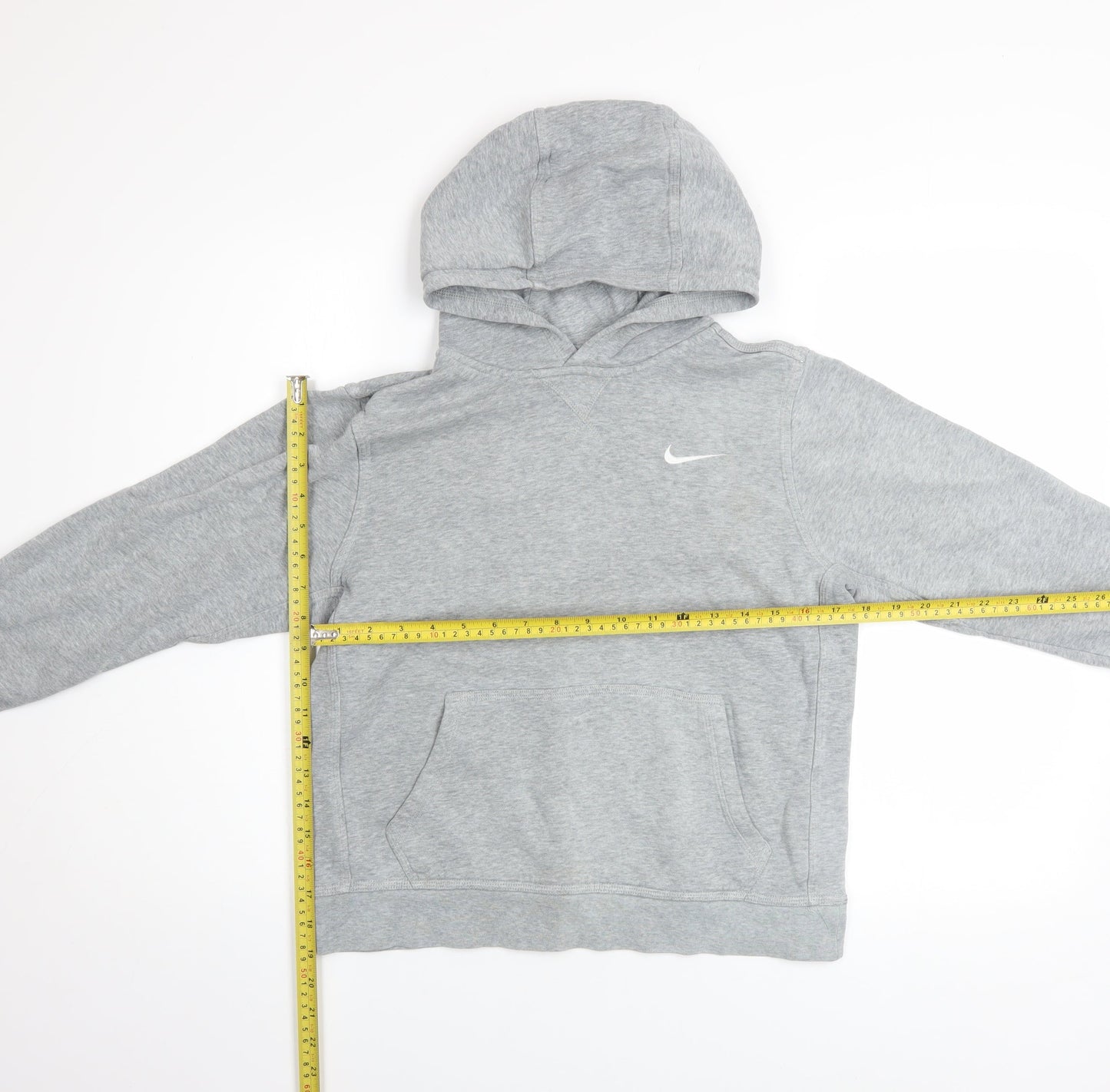 Nike Boys Grey Pullover Hoodie 12-13 Years Fleece Regular Fit