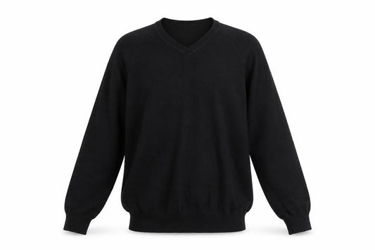 Burton Men's Black V-Neck Cotton Knit Pullover Jumper Size S