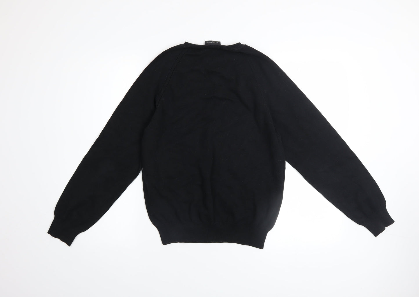 Burton Men's Black V-Neck Cotton Knit Pullover Jumper Size S
