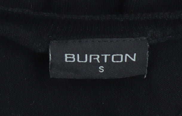 Burton Men's Black V-Neck Cotton Knit Pullover Jumper Size S