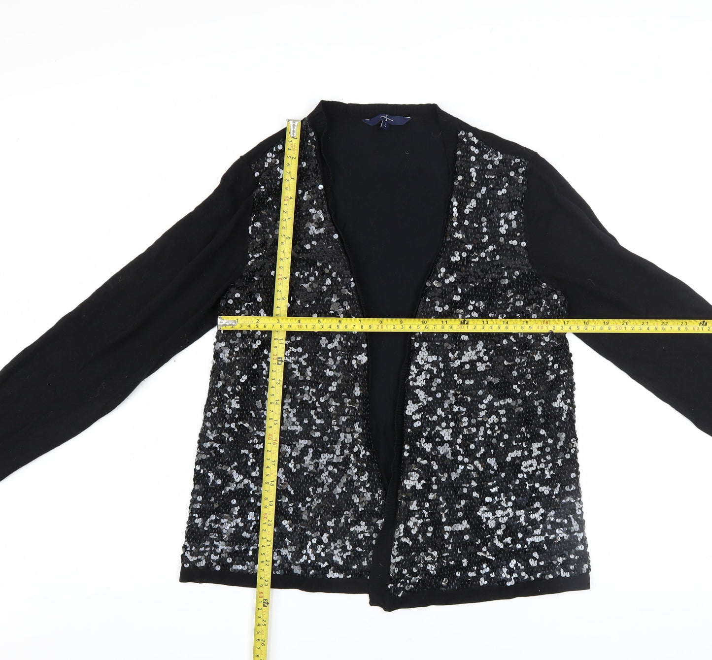 Jasper Conran Women's Black Sequin Cardigan L Viscose Nylon