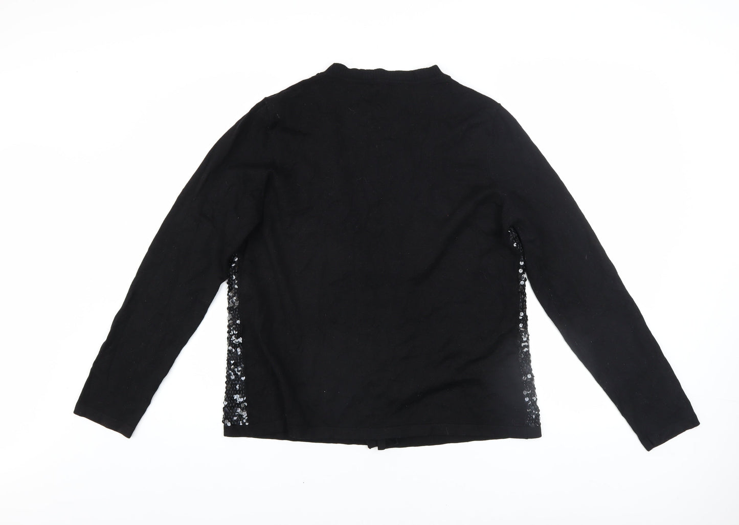 Jasper Conran Women's Black Sequin Cardigan L Viscose Nylon