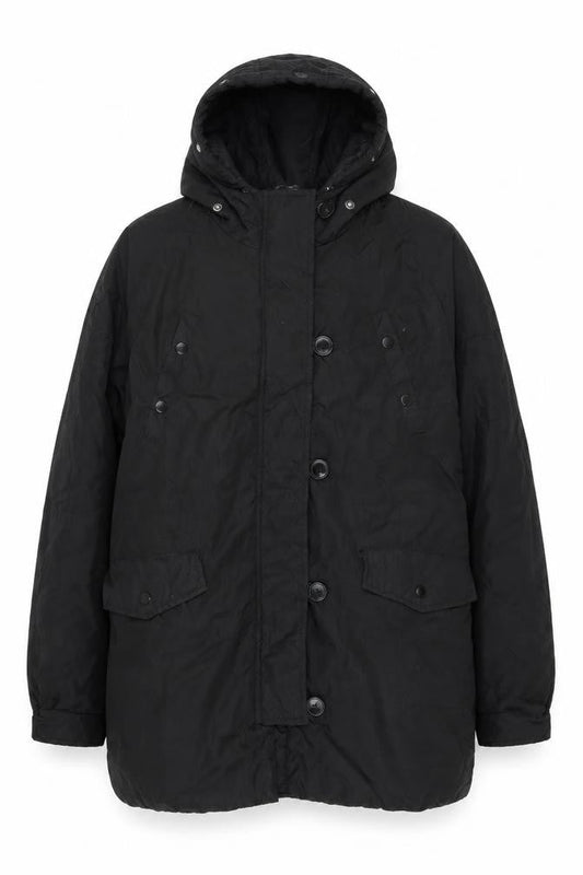 Boohoo Women's Black Long Hooded Puffer Jacket UK 12