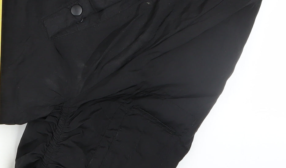 Boohoo Women's Black Long Hooded Puffer Jacket UK 12