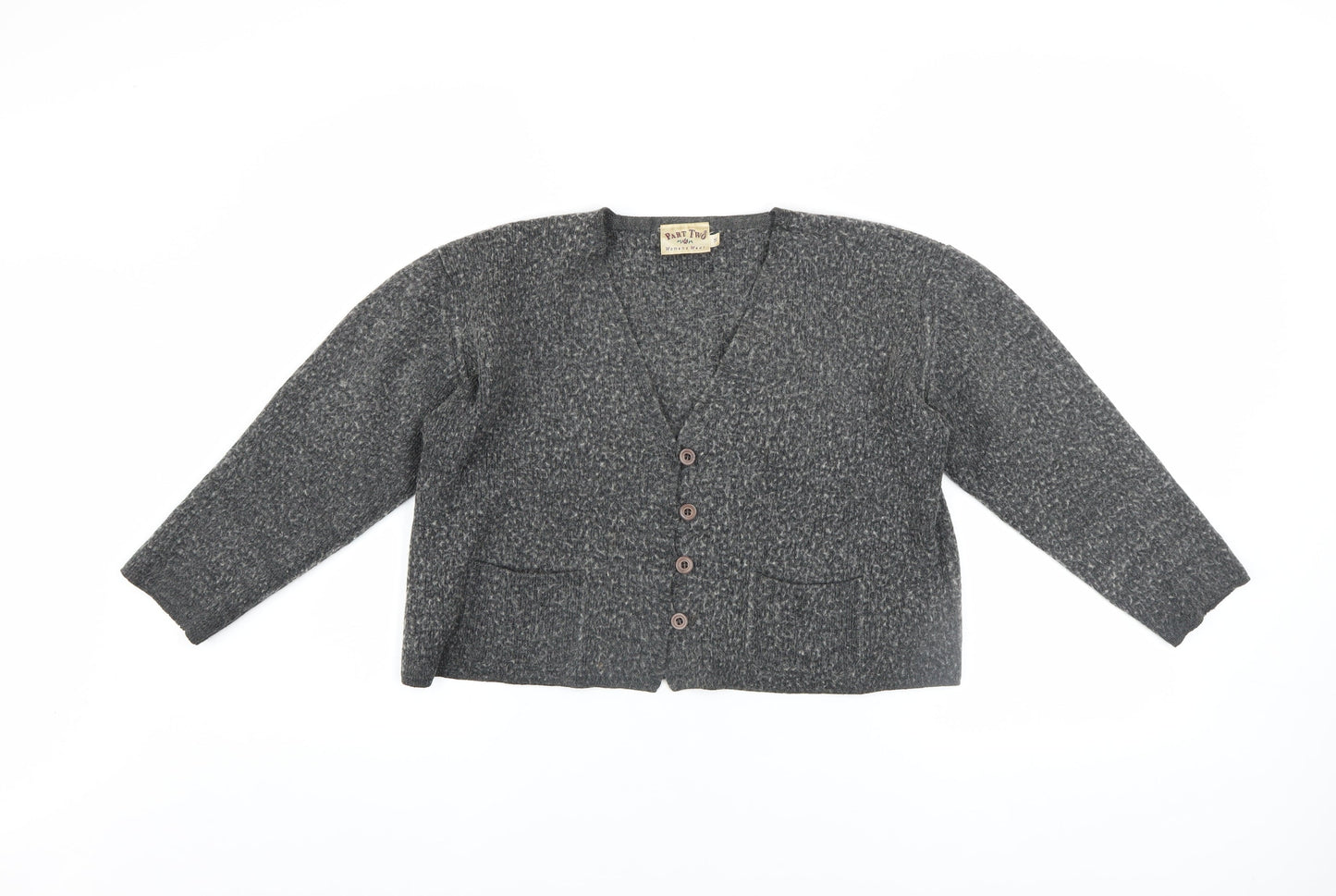 Part Two Women’s Grey Wool Blend Chunky Knit Cardigan Size S