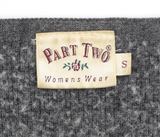 Part Two Women’s Grey Wool Blend Chunky Knit Cardigan Size S