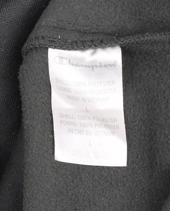 Champion Men's Grey Fleece Full Zip Jacket L Lightweight Wind Resistant