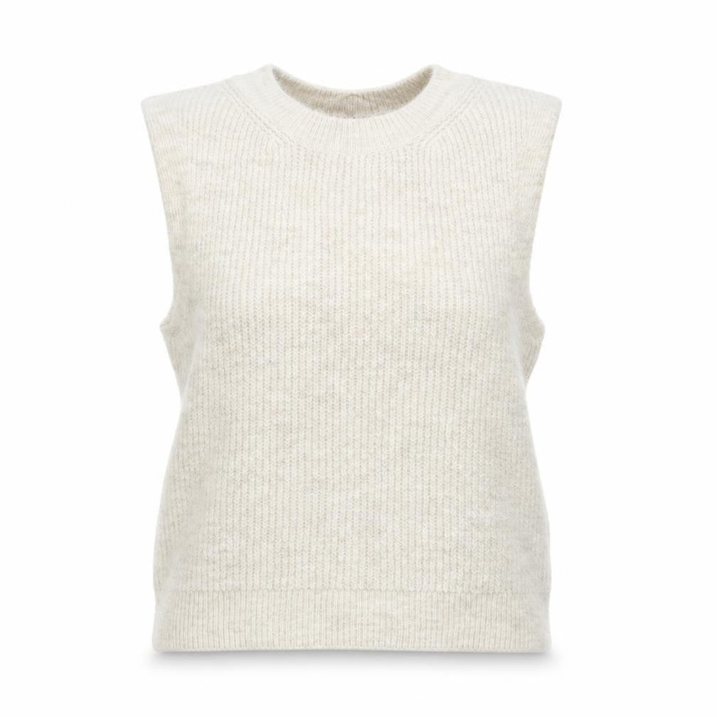 Vero Moda Women's Beige Knit Sleeveless Vest Medium