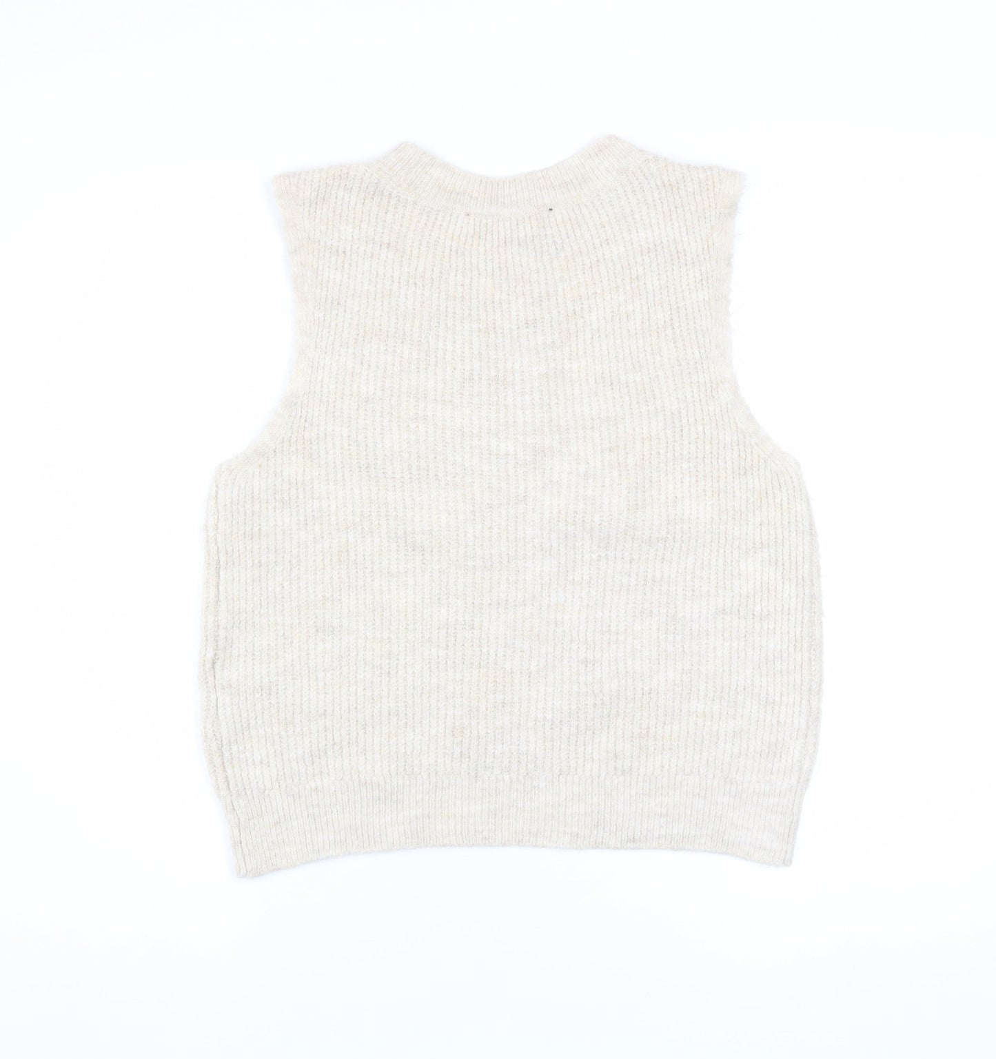 Vero Moda Women's Beige Knit Sleeveless Vest Medium
