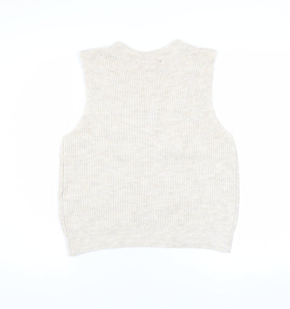 Vero Moda Women's Beige Knit Sleeveless Vest Medium