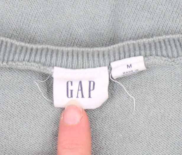 GAP Women’s Green Cotton Crew Neck Cardigan Jumper Size M