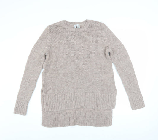 H&M Divided Womens Beige Chunky Knit Pullover Jumper XS