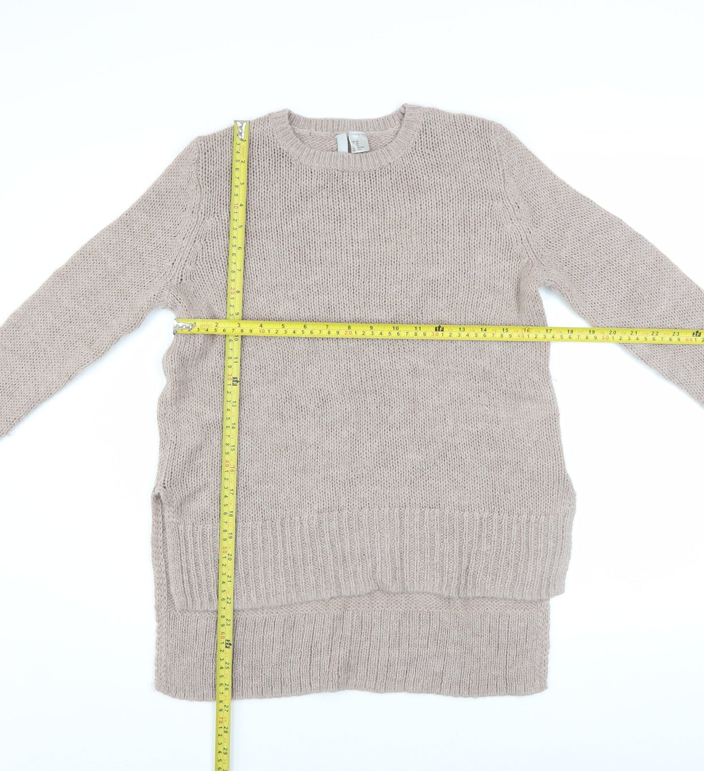 H&M Divided Womens Beige Chunky Knit Pullover Jumper XS