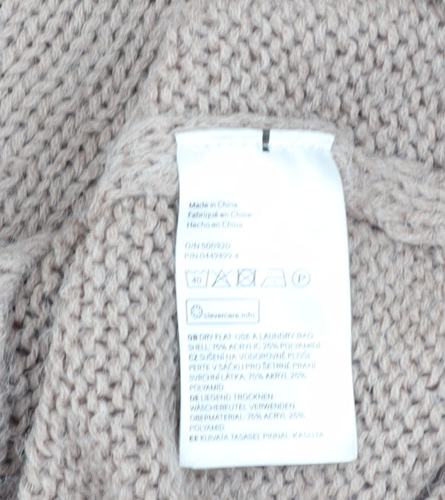 H&M Divided Womens Beige Chunky Knit Pullover Jumper XS