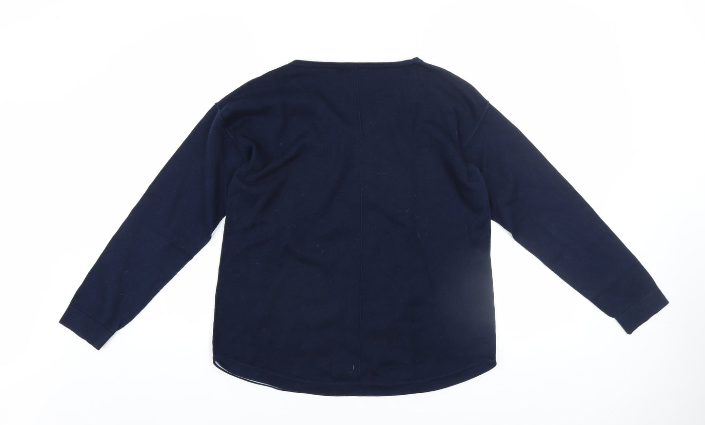 White Stuff Women's Blue V-Neck Cotton Jumper UK 12