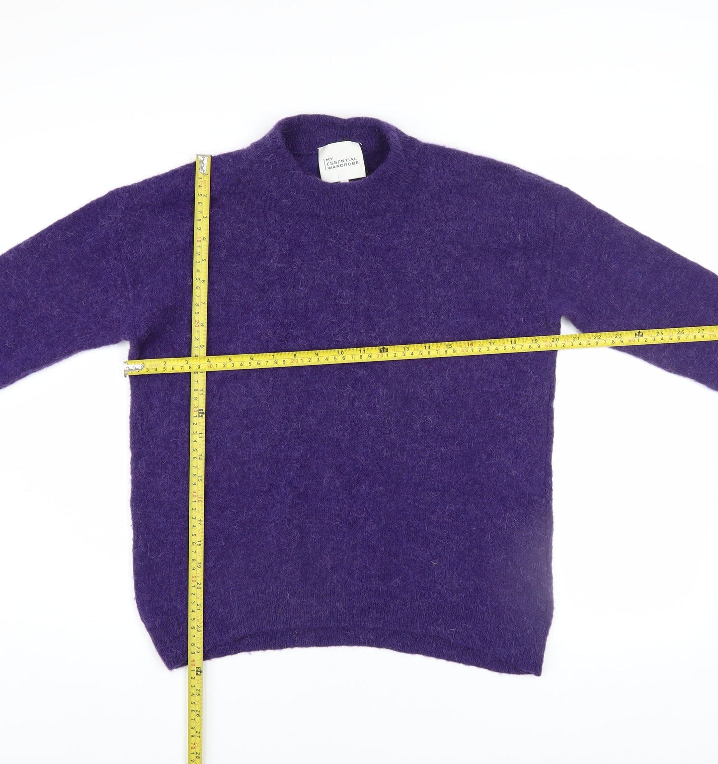My Essential Wardrobe Women’s Purple Wool Blend Crew Neck Jumper M
