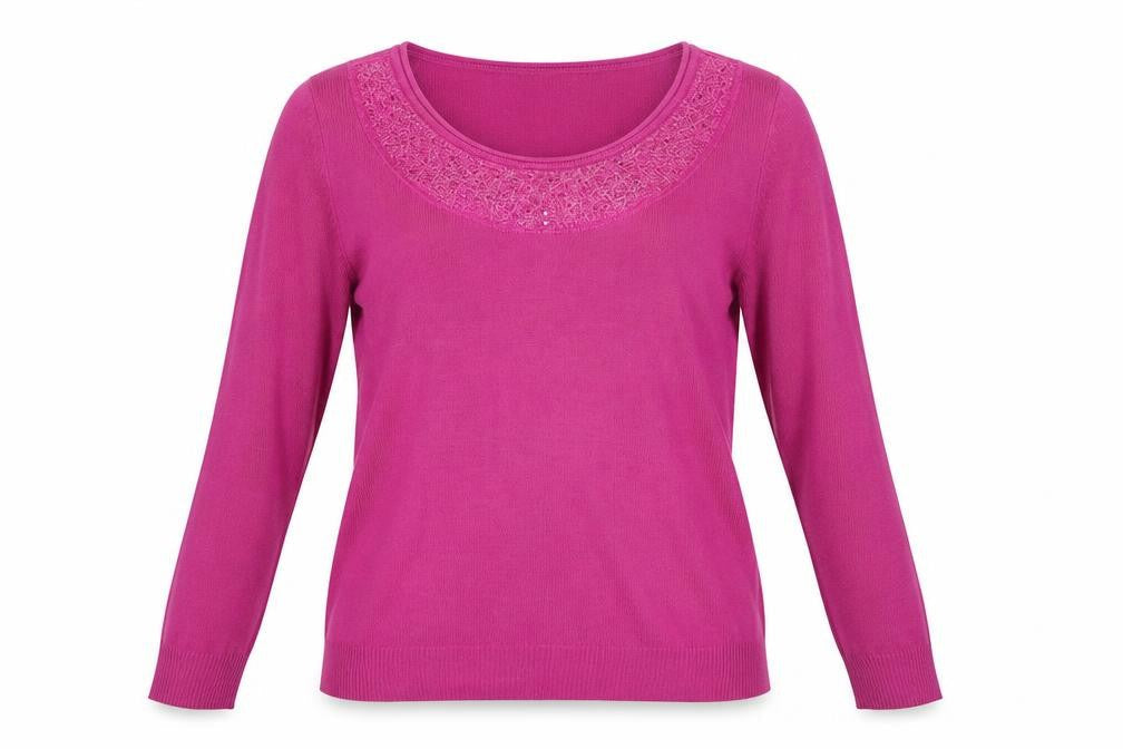 Marks and Spencer Women's Pink Sequin Round Neck Jumper Size 10
