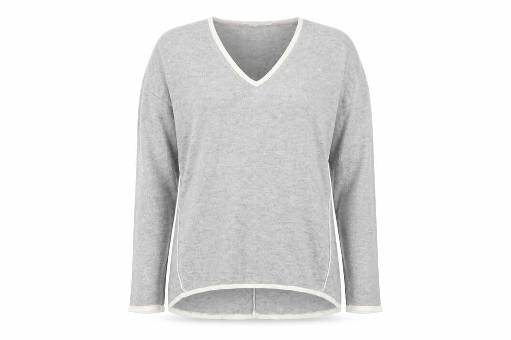 Boden Women's Grey V-Neck Wool Blend Pullover Jumper Size S