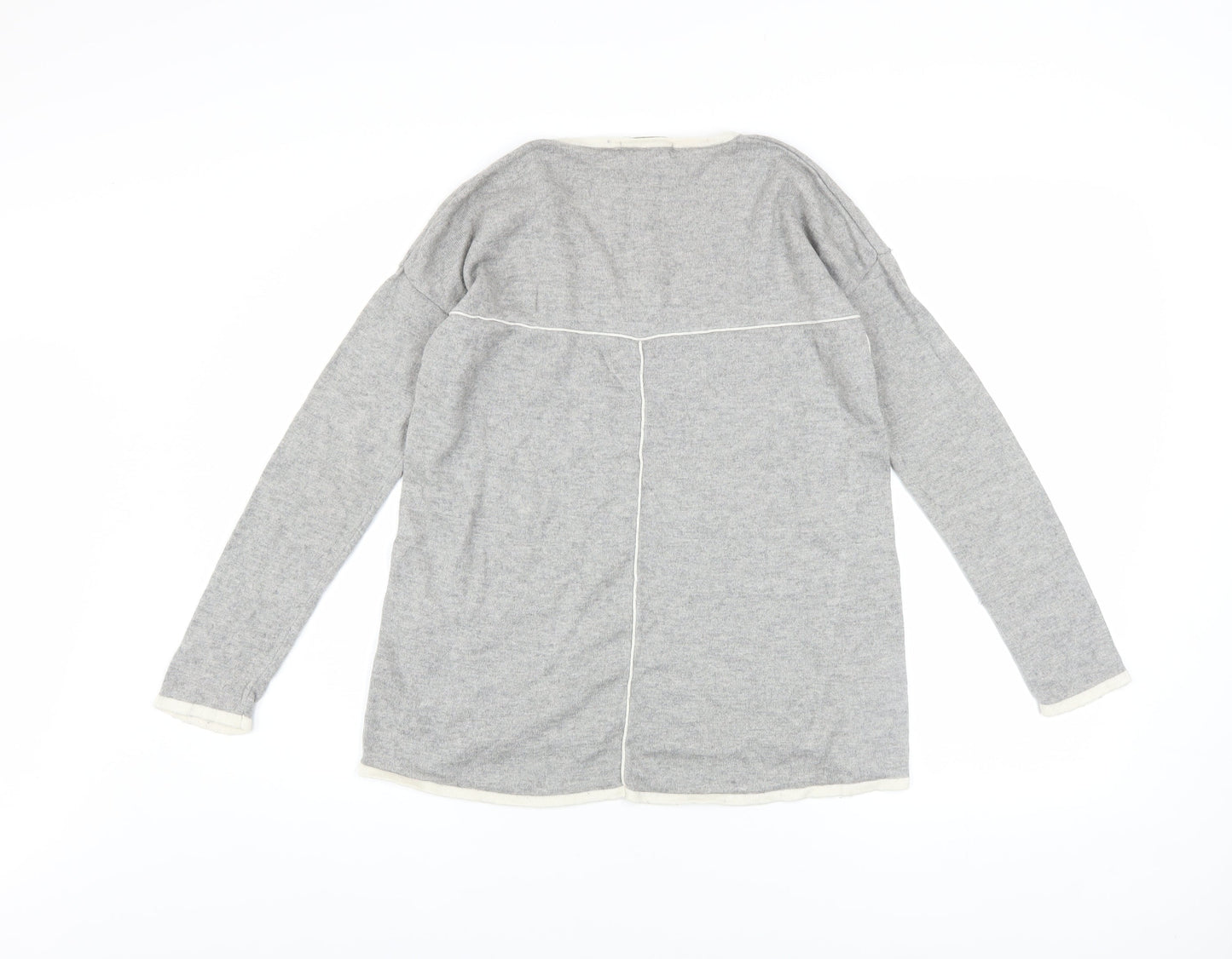 Boden Women's Grey V-Neck Wool Blend Pullover Jumper Size S