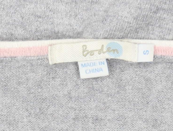 Boden Women's Grey V-Neck Wool Blend Pullover Jumper Size S