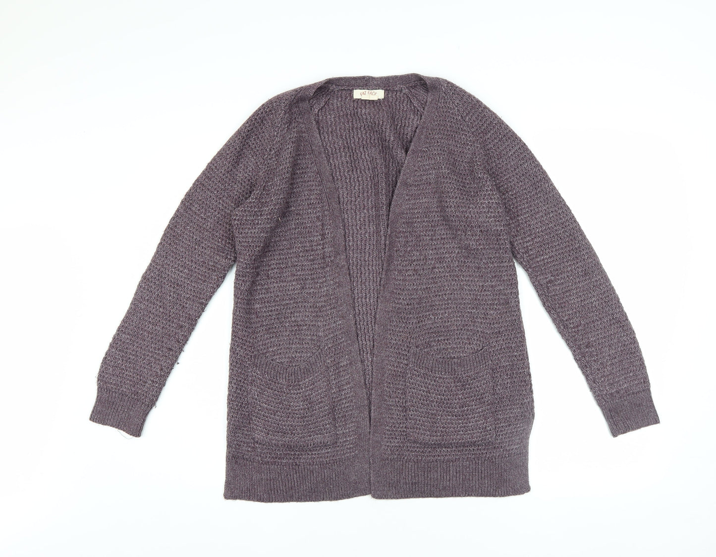 FatFace Women's Purple Open Knit Long Sleeve Cardigan UK 6