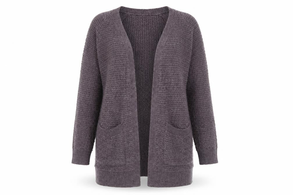 FatFace Women's Purple Open Knit Long Sleeve Cardigan UK 6