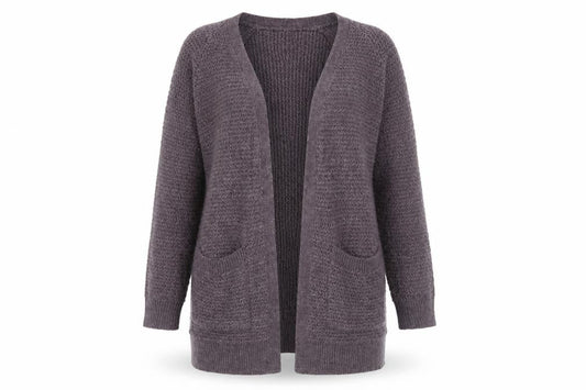 FatFace Women's Purple Open Knit Long Sleeve Cardigan UK 6