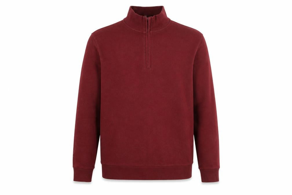 Lincoln Men's Red 1/4 Zip Mock Neck Sweatshirt Size M