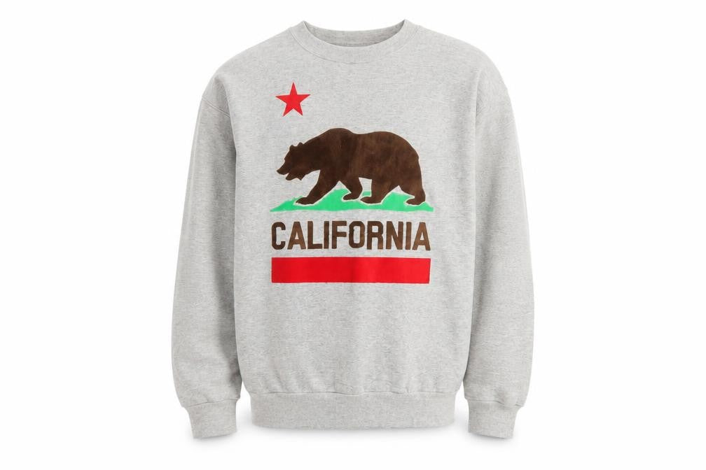 Hanes Men’s Grey California Bear Graphic Pullover Sweatshirt Size S