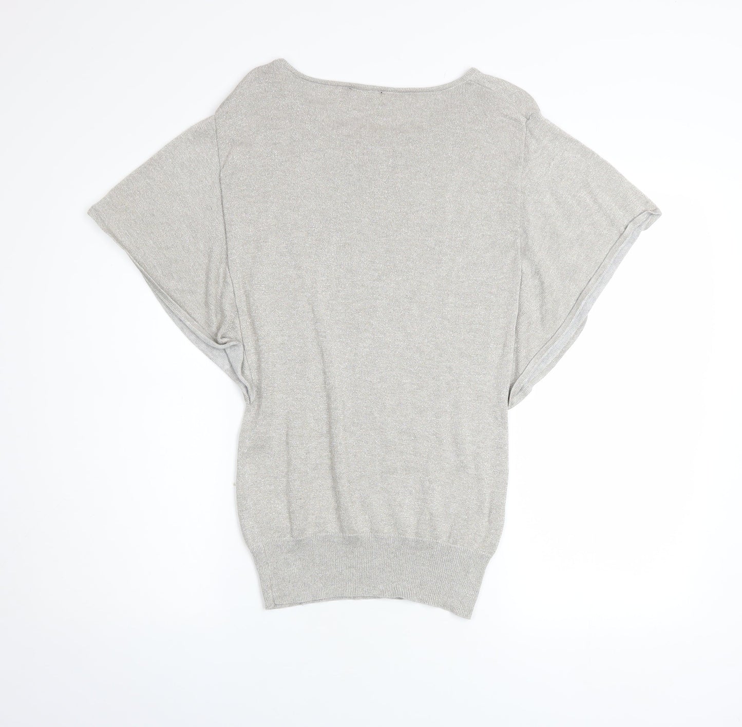Klass Women’s Grey Knit Dolman Sleeve Short Sleeve Blouse Size S
