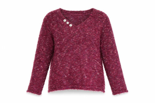 Marks & Spencer Per Una Women's Purple L V-Neck Long Sleeve Jumper