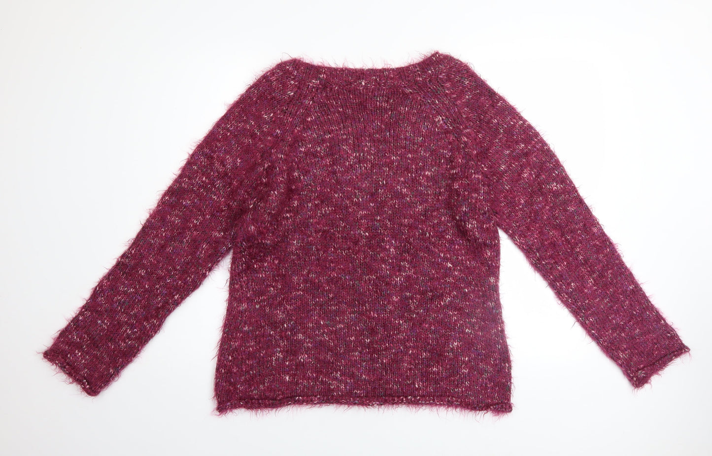 Marks and Spencer Per Una Women's Purple L V-Neck Long Sleeve Jumper