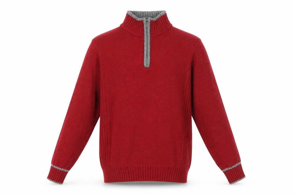 Next Men's Red Wool Blend 1/2 Zip Jumper Size S