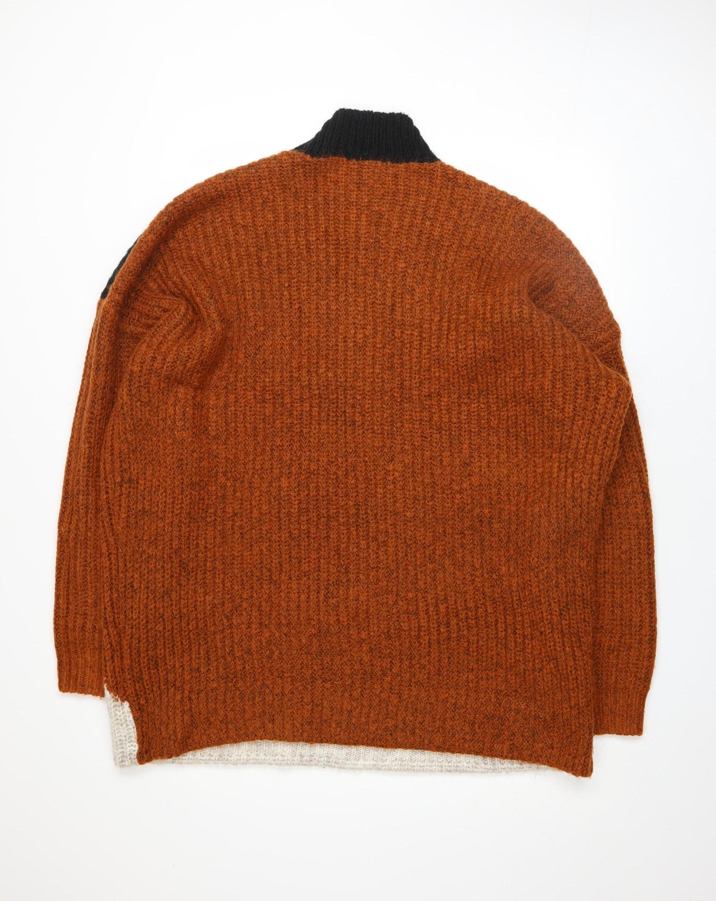 Y.A.S Unisex Black Brown Ivory Chunky Knit High Neck Jumper XL