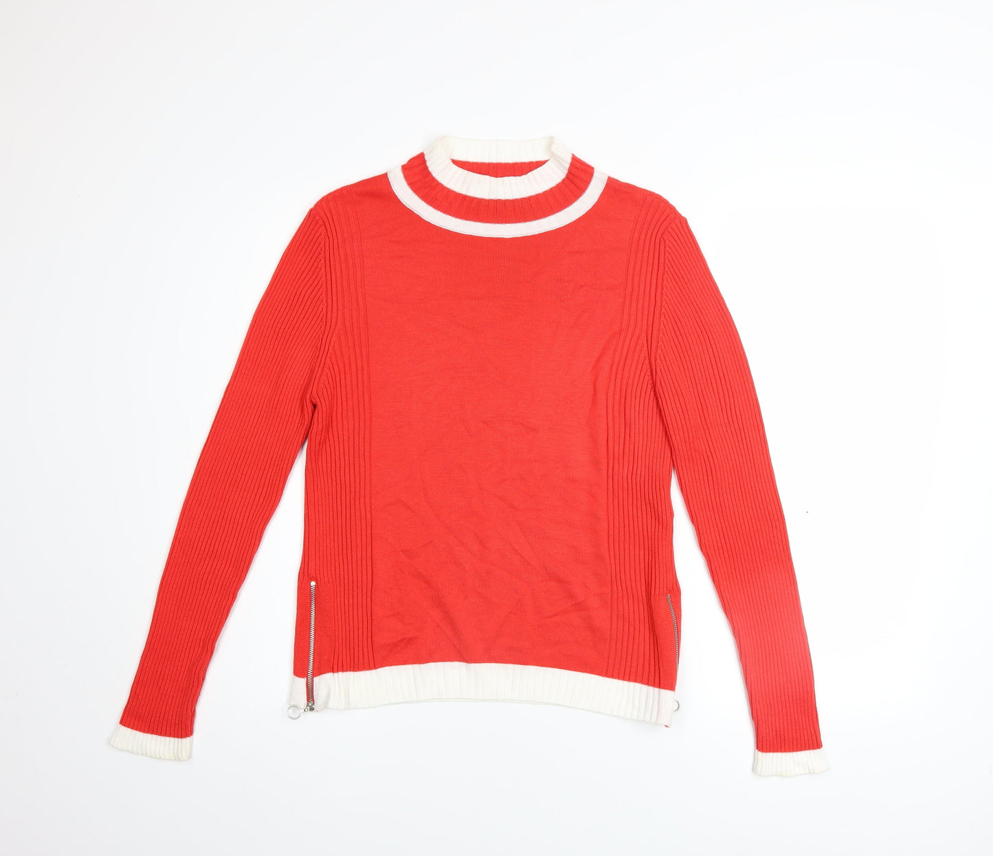 Marks and Spencer Women’s Red Mock Neck Knit Jumper Size 12