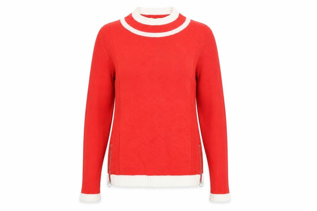 Marks & Spencer Women’s Red Mock Neck Knit Jumper Size 12